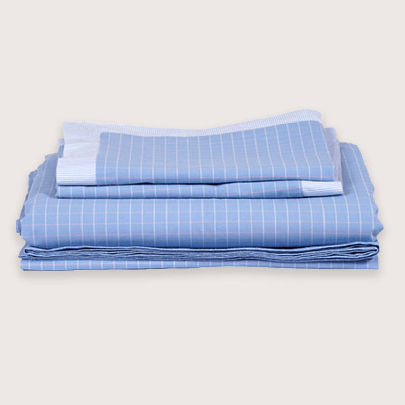 Organic Cotton Bed Sheet Set | Striped | Blue