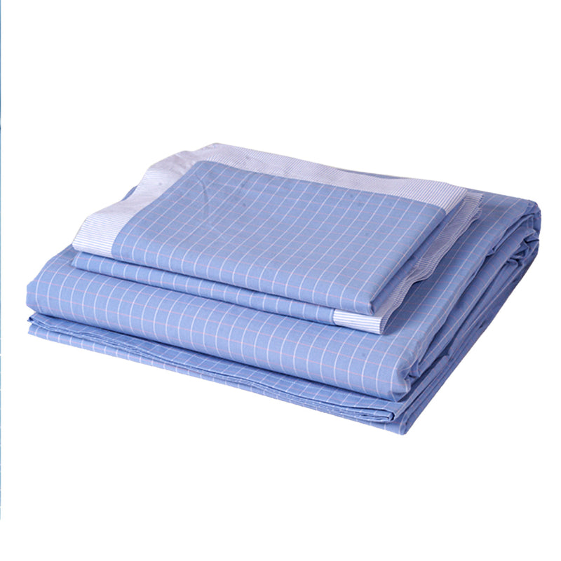 Organic Cotton Bed Sheet Set | Striped | Blue