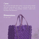 Sabai Grass Mesh Bag | Plant Based Leather Handle | Lavender