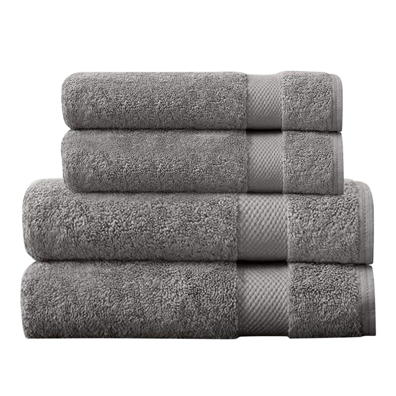 Organic Cotton Towel Set |Bath and Hand Towel |Grey |Set of 4