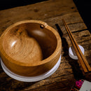 Wooden Ramen Bowl with a pair of Chopsticks | Brown | 1 L