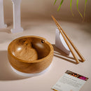 Wooden Ramen Bowl with a pair of Chopsticks | Brown | 1 L