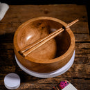 Wooden Ramen Bowl with a pair of Chopsticks | Brown | 1 L