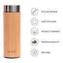 Insulated Flask With Strainer | Bamboo Stainless Steel | Unique Design | 450 ml