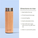 Insulated Flask With Strainer | Bamboo Stainless Steel | Unique Design | 450 ml