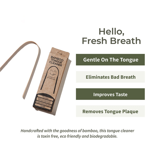 Bamboo Tongue Cleaner | For Oral Hygiene & Fresh Breath | Set of 2