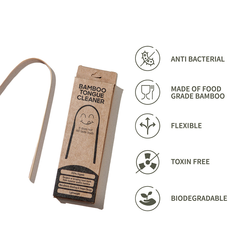 Bamboo Tongue Cleaner | For Oral Hygiene & Fresh Breath | Set of 2