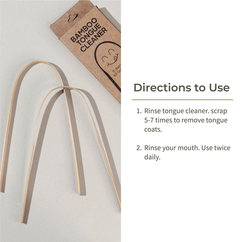 Bamboo Tongue Cleaner | For Oral Hygiene & Fresh Breath | Set of 2