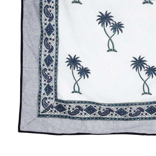 Mulmul Cotton AC Dohar | Hand Block Print | Reversible | Single Size | Blue