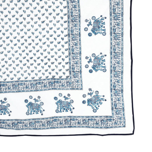 Mulmul Cotton AC Dohar | Hand Block Print | Reversible | Double Size | Blue