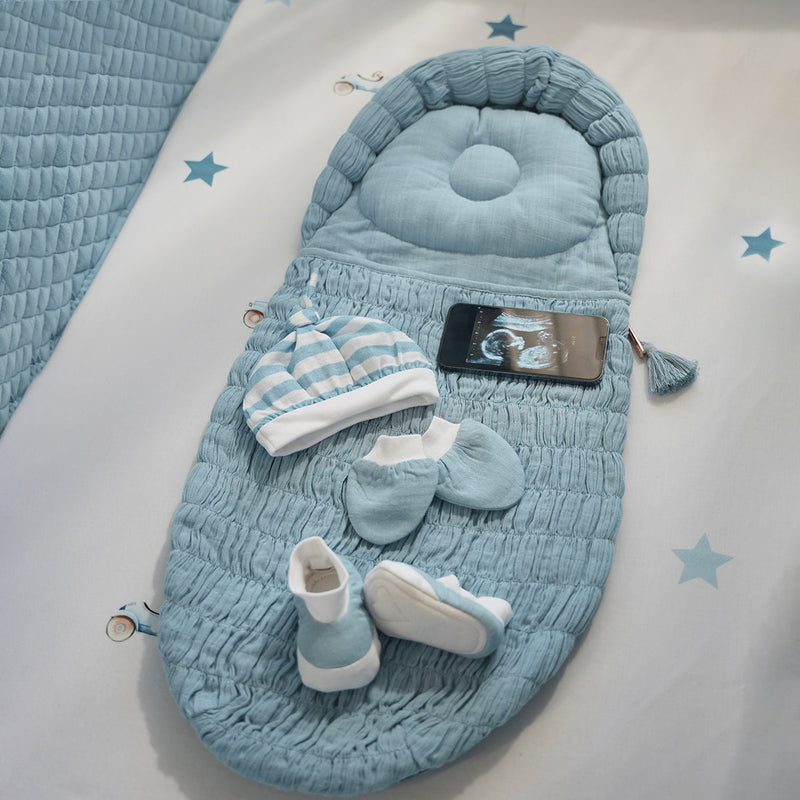 Organic Cotton Baby Sleeping Bag | Solid | Blue.