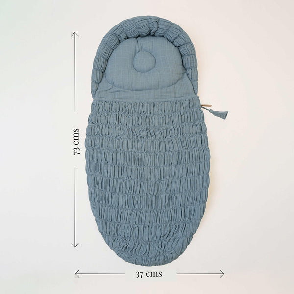 Organic Cotton Baby Sleeping Bag | Solid | Blue.