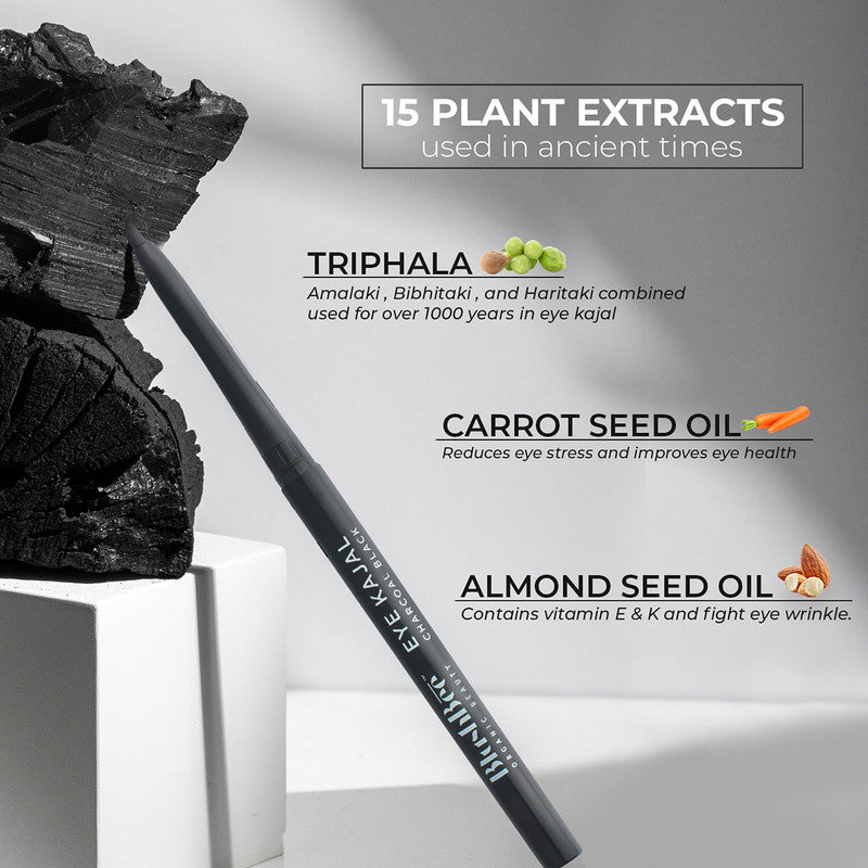 Eye Kajal | Carrot Seed Oil & Vitamin E | Charcoal Black