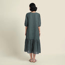 Linen Embroidered Dress for Women | Olive