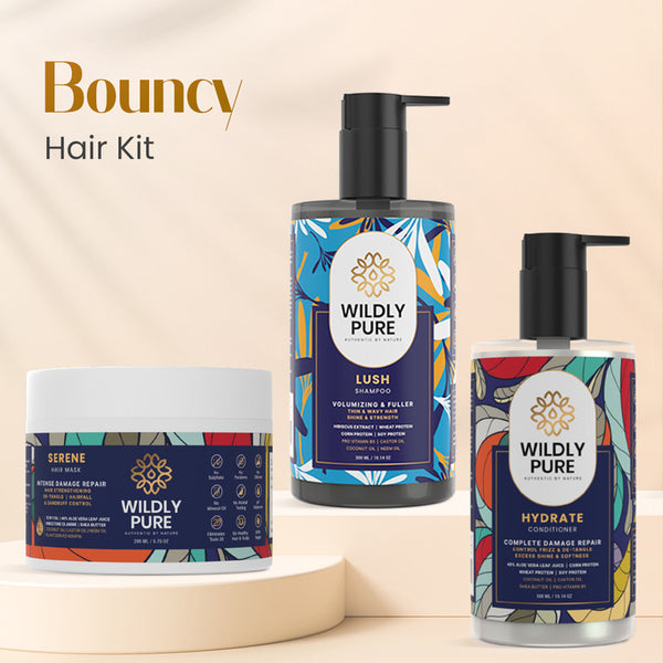 Volumizing Hair Kit | Shampoo | Conditioner | Hair Mask | Removes 20 Toxins | Set of 3