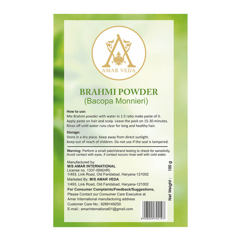 Herbal Brahmi Powder | Hair Growth | Reduce Anxiety & Stress | 100 g