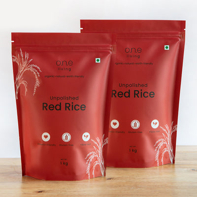 Red Rice |Unpolished | 1 Kg | Improves Metabolism | Pack of 2