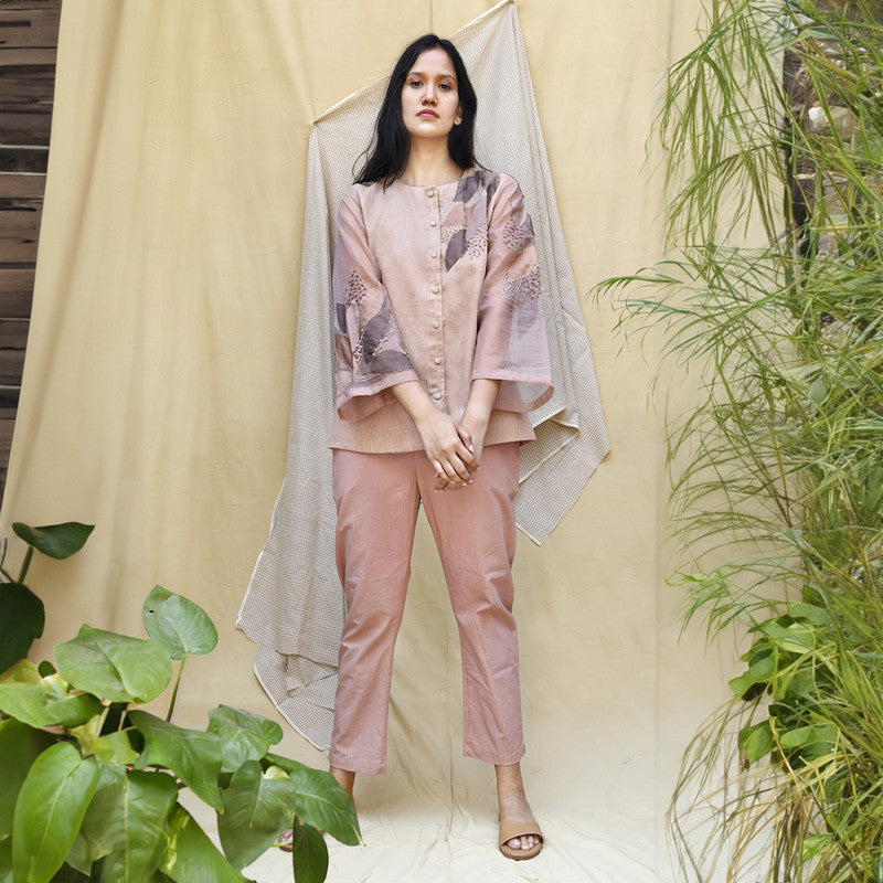Women Co Ord Set | Plant-Based Fabric | Embroidered | Dusty Pink
