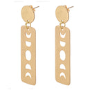 Brass Dangler Earrings for Women | Phases of Moon | Gold Finish