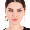 Brass Dangler Earrings for Women | Phases of Moon | Gold Finish