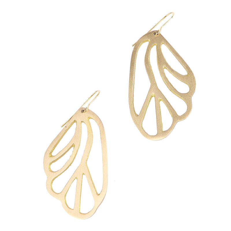 Brass Butterfly Dangler Earrings | Gold