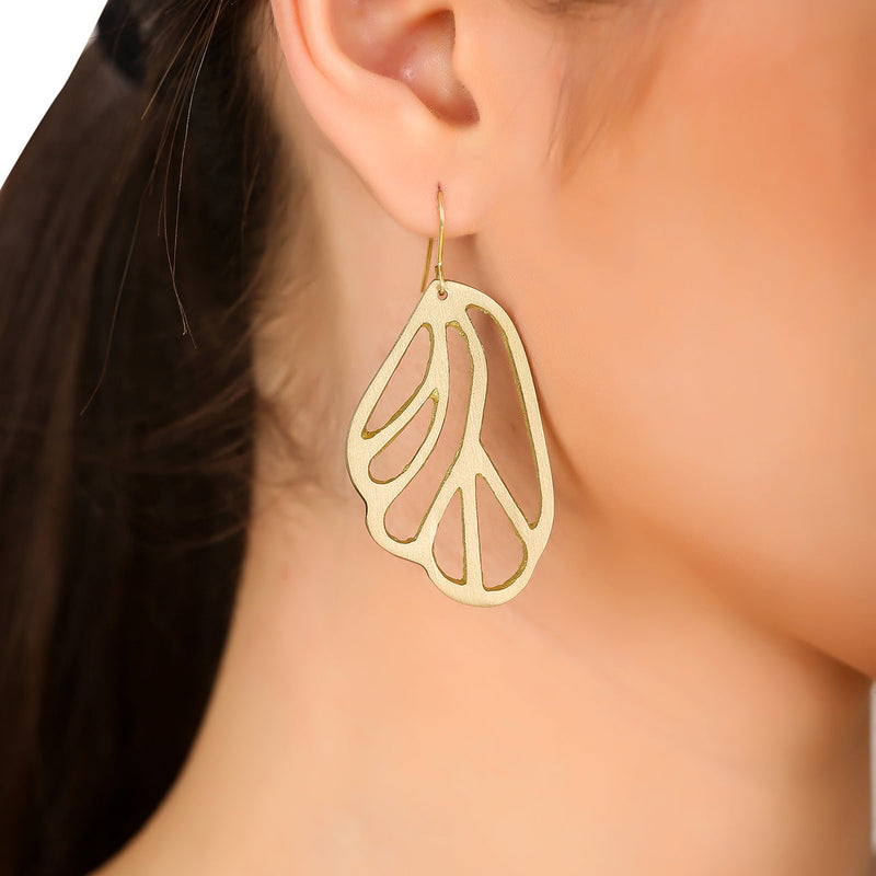 Brass Butterfly Dangler Earrings | Gold