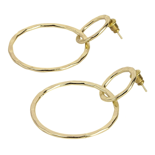 Brass Layered Dangler Earrings | Gold