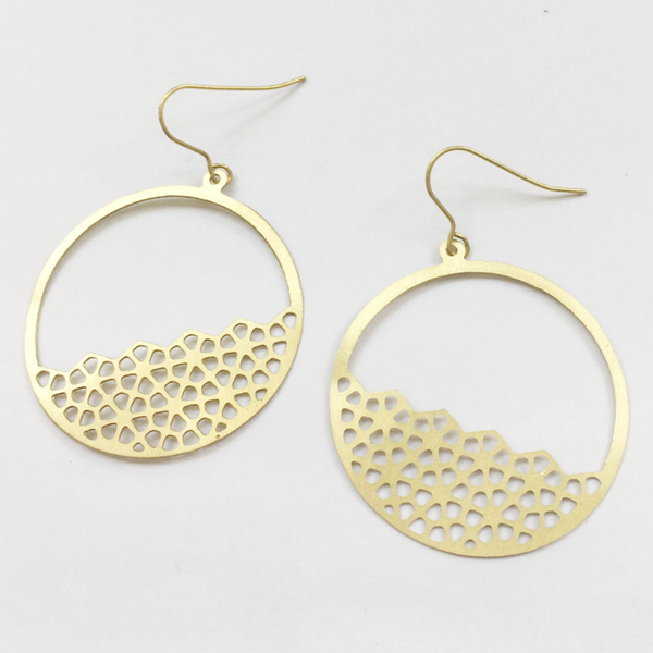 Brass Dangle Earrings | Gold