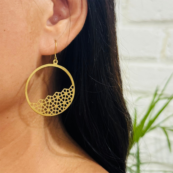 Brass Dangle Earrings | Gold