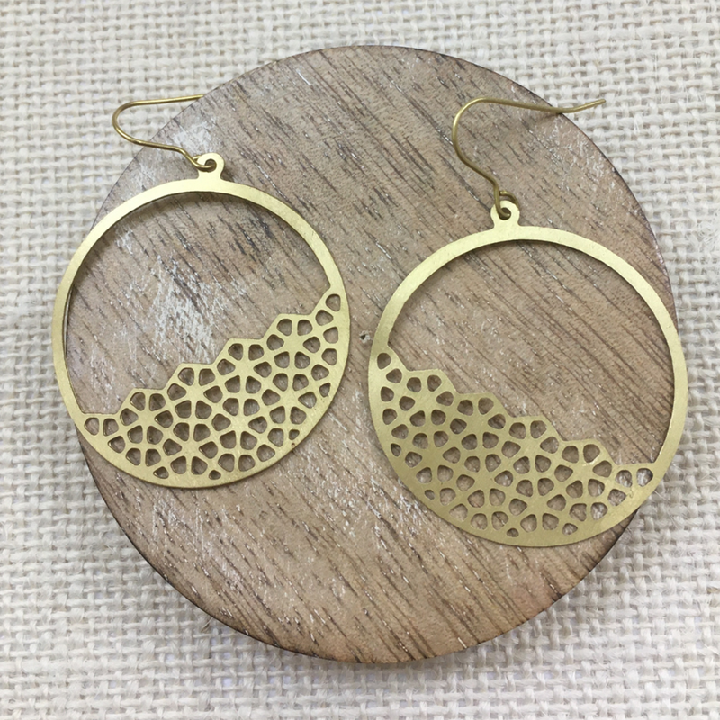 Brass Dangle Earrings | Gold