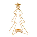 Metal Candle Holder | Christmas Tree Design | Gold | Small