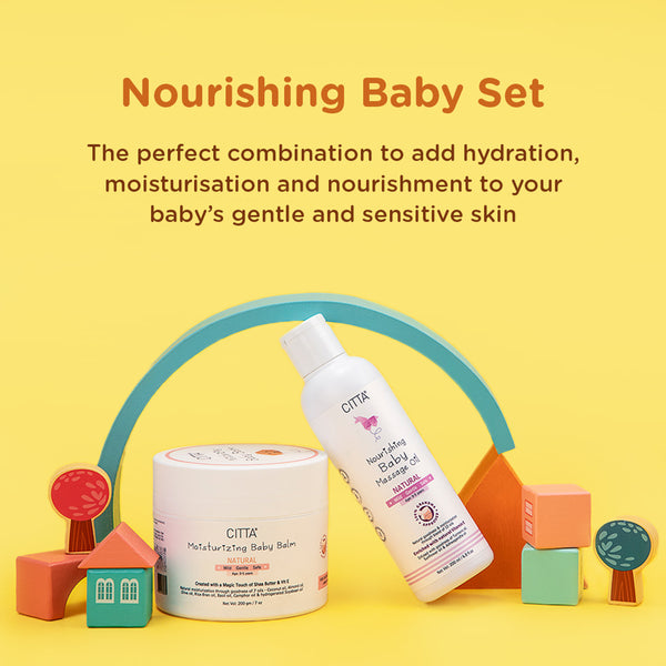 Natural Baby Massage Oil & Baby Balm Combo | Set of 2