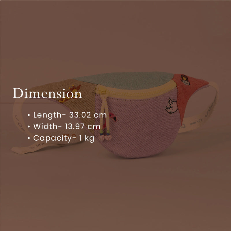 Cotton Waist Bag for Kids | Multicolour | 1 L