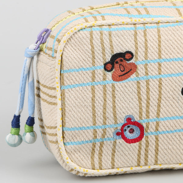 Cotton Waist Bag for Kids | Checkered | Multicolour | 1 L