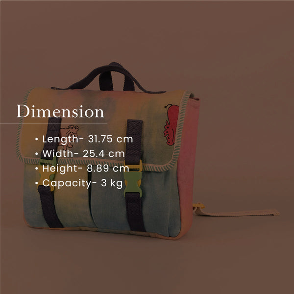 Cotton Denim Kids Bag | Tie-Dye | Multicolour | 3 L