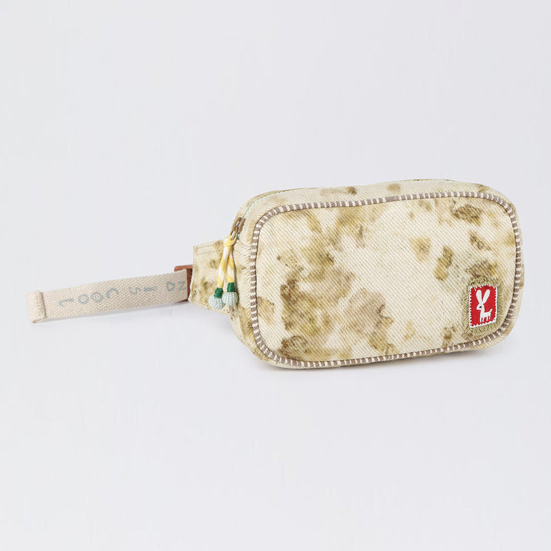 Handwoven Denim Fannypack for Kids | Embroidered Patches | Green | 1 L