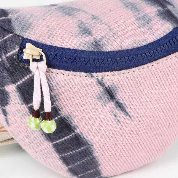 Handwoven Denim Fannypack for Kids | Tie-Dye | Pink & Blue | 1 L