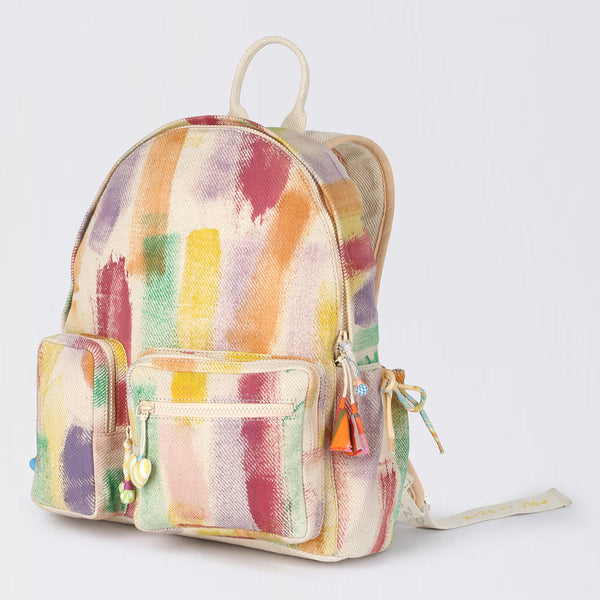 Handwoven Denim Backpack for Kids | Tie-Dye | Multicolour | 5 L