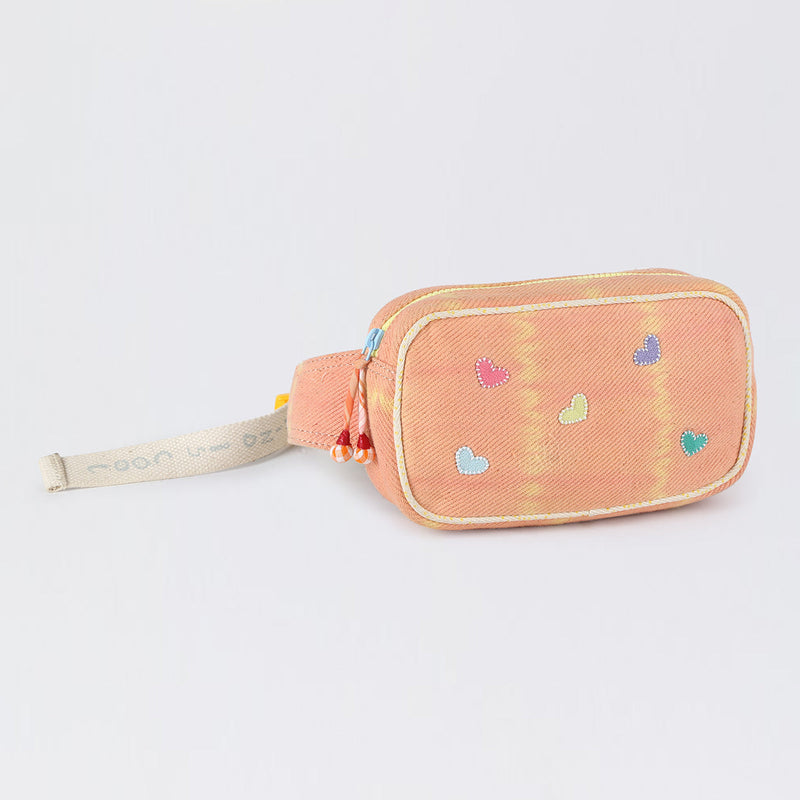 Handwoven Denim Fannypack for Kids | Patch Work | Tie-Dye | Orange & Yellow | 1 L