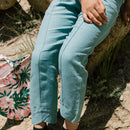 Linen Trousers for Girls | Pin Tucked | Green