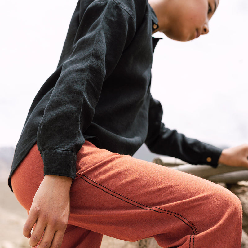 Linen Trousers for Boys | Red