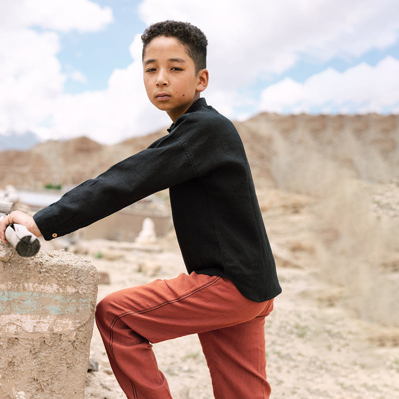 Linen Trousers for Boys | Red