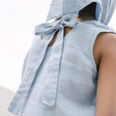 Linen Dress for Girls | Sleeveless | Blue