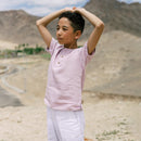 Linen Shirt for Boys | Half Sleeves | Pink