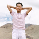 Linen Shirt for Boys | Half Sleeves | Pink