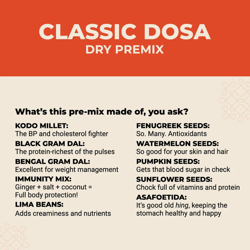 Classic Dosa | Dry Premix | No Rice | 200 g