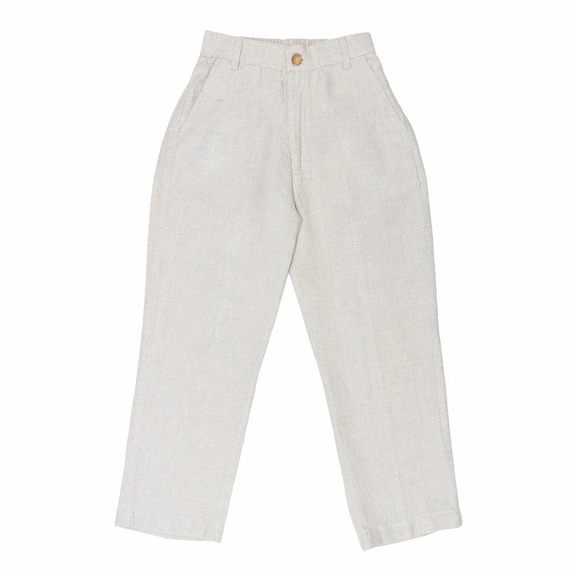 Linen Boys Pants | Straight Fit | Cookie & Cream