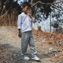 Linen Pants for Boys | Straight Fit | Cloud Grey