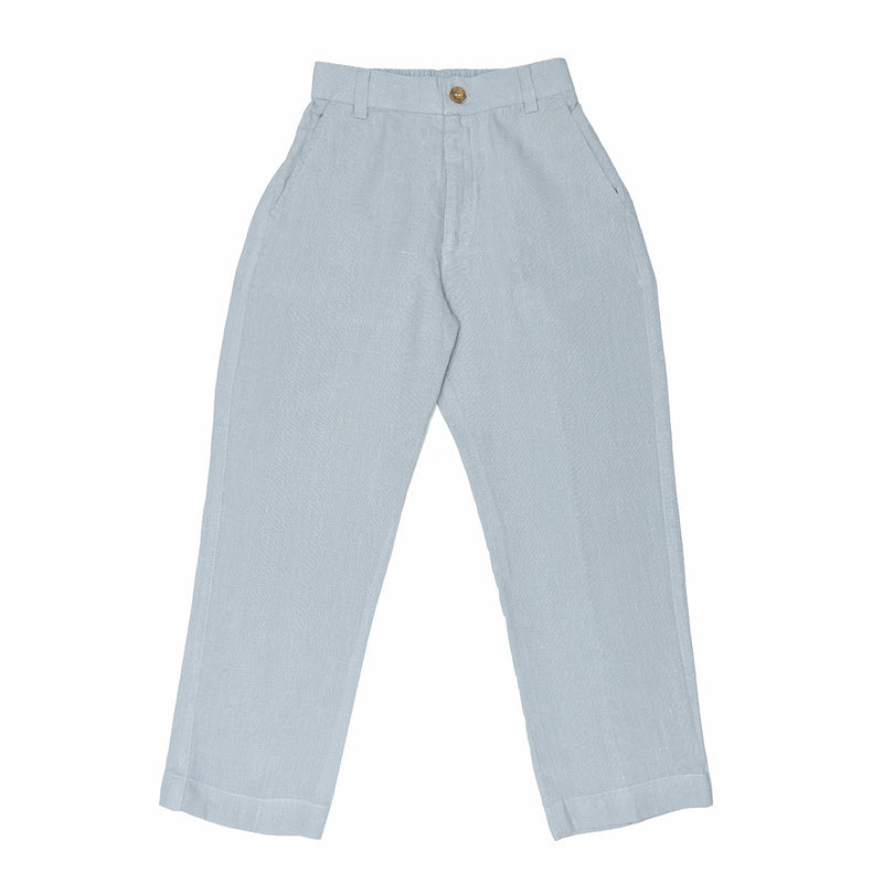 Linen Pants for Boys | Straight Fit | Cloud Grey