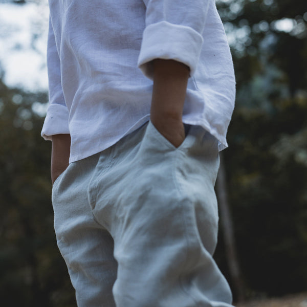 Linen Pants for Boys | Straight Fit | Cloud Grey